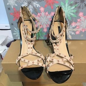 Forever 21 Studded Pink and Black Heels size 6.5